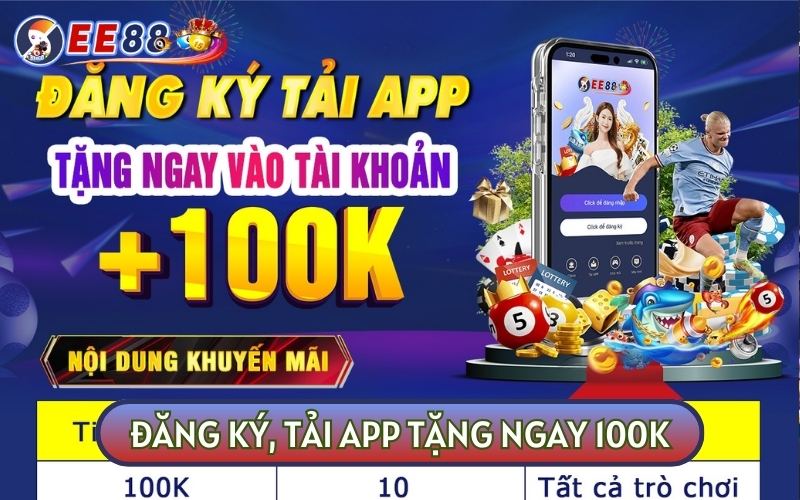 Ưu đãi đăng ký, tải app tặng 100K cho thành viên mới tham gia