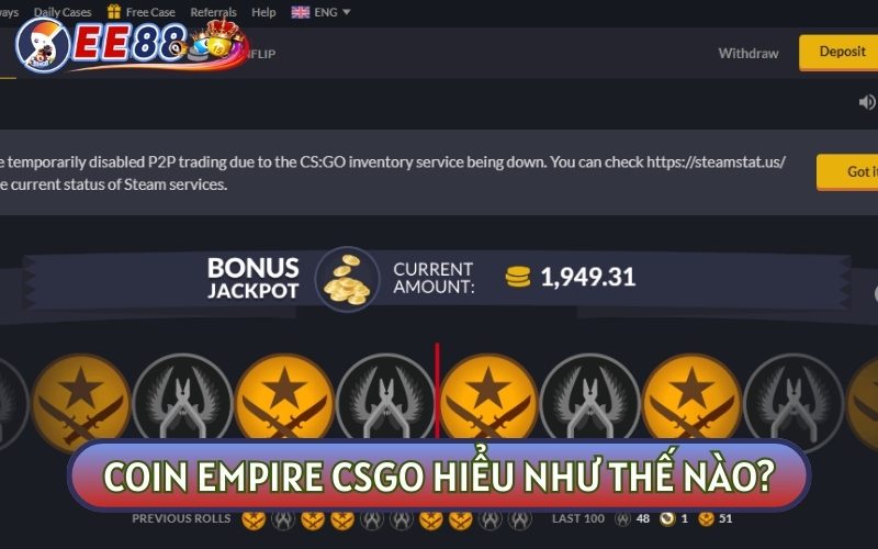 Coin Empire CS là phí giao dịch trong game CSGO