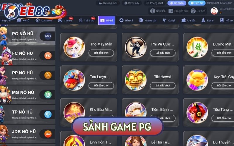 PG là nhà phát hành game trực tuyến nổi tiếng với các phần thưởng lớn