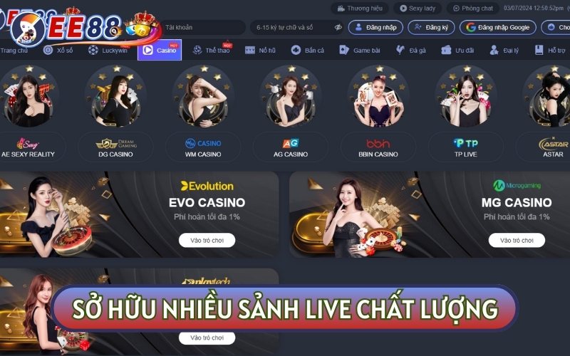 SẢNH LIVE EE88 hiện đang hợp tác với 11 nhà phát hành uy tín trên thế giới